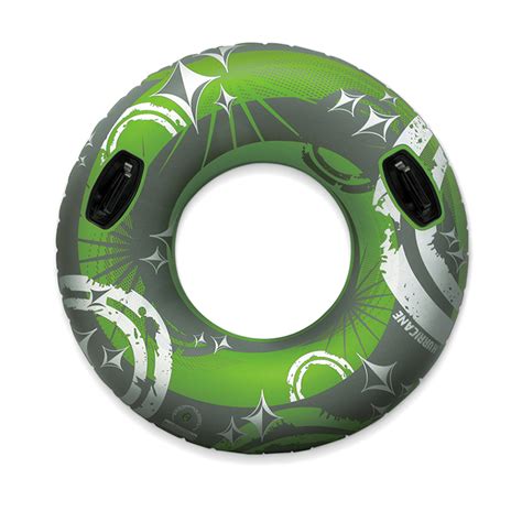 50" Inflatable Green & Gray Giant Swimming Pool Inner Tube | Pool Central