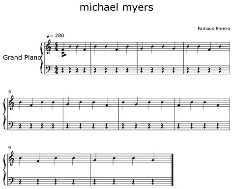 michael myers - Sheet music for Piano