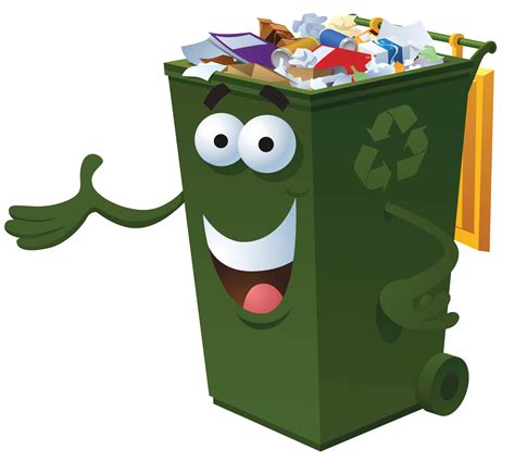 Trash Can Clipart Green Animated Trash Bin Png Free Transparent ...