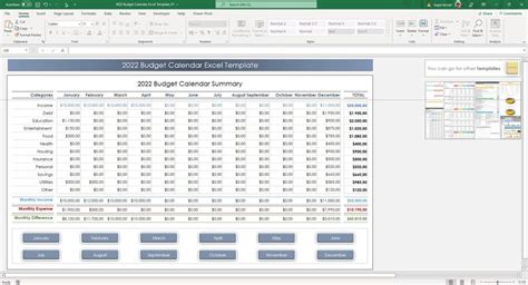 2023 Budget Calendar Excel Template 2022 Income Expense - Etsy