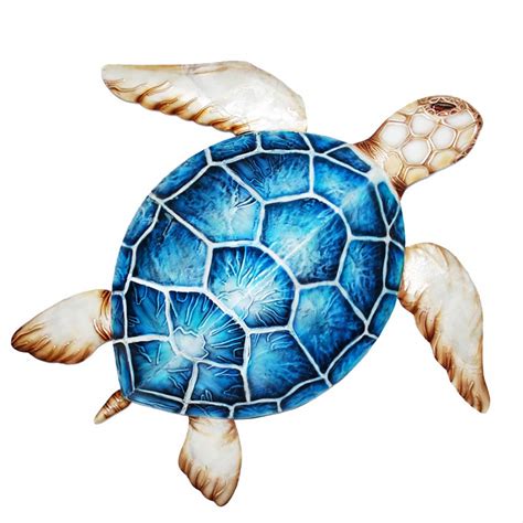 24" Blue Shell Capiz Turtle Wall Plaque - Wilford & Lee Home Accents