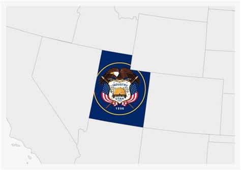 Premium Vector | Us state utah map highlighted in utah flag colors gray ...