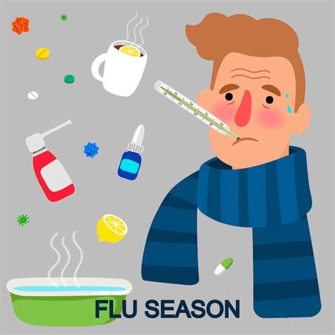 Premium Vector | Flu season cartoon concept