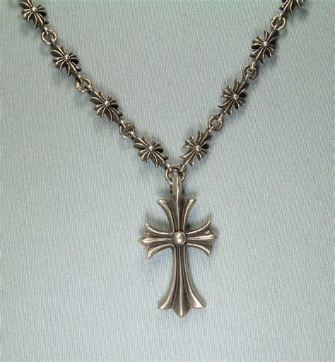 Reserved-sterling CHROME HEARTS Cross Pendant-crosses Chain Necklace ...