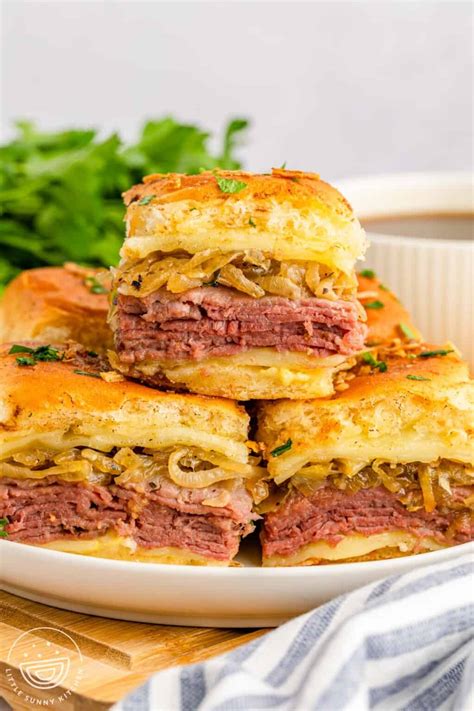 Easy French Dip Sliders - Little Sunny Kitchen