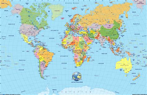 World Map Printable PDF A4 Size