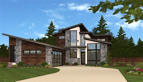 Modern Ridge House Plan | Small Modern House Plan by Mark Stewart ...