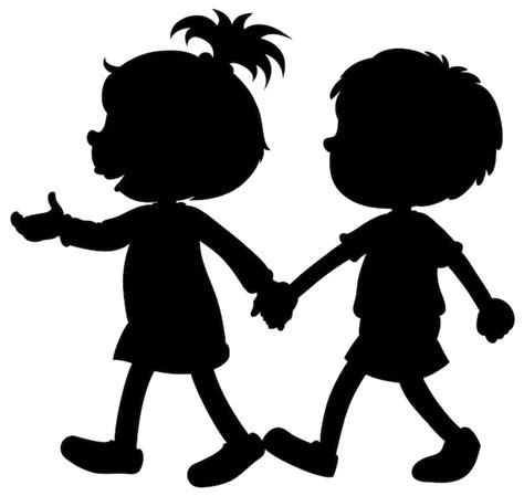 Boy And Girl Silhouette Clip Art