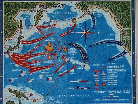 World War II • Interesting map of the Battle of Midway