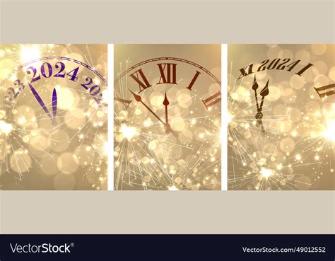 New year 2024 countdown clock over background Vector Image