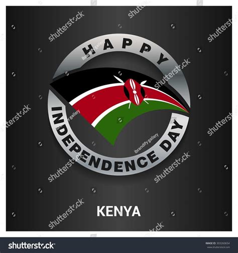 Happy Kenya Independence Day Flag Metal Stock Vector (Royalty Free ...