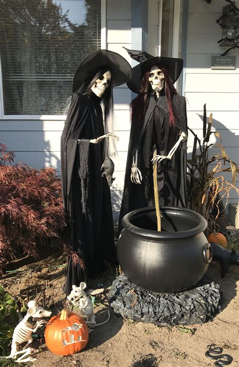 Skeleton Witches | Halloween witch decorations, Scary halloween ...