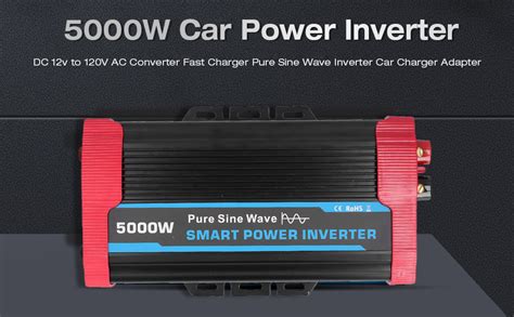 Amazon.com: 5000W Car Power Inverter DC 12v to 120V AC Converter Fast Pure Sine Inverter Car ...