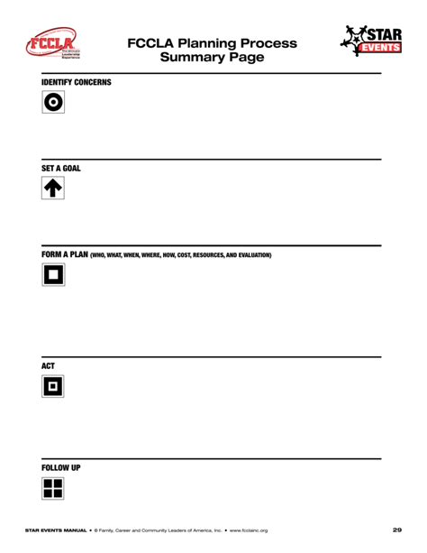 Fccla Planning Process Template