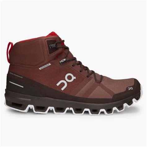 On Cloudrock Waterproof Cocoa Red Hiking Boots - Tallington Lakes