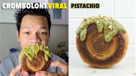 3 Bahan Aja!! Cara Membuat CROMBOLONI PISTACHIO VIRAL ala MS!! - YouTube