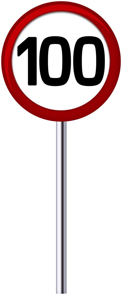 Traffic Sign Speed Limit 100 PNG Clip Art - Best WEB Clipart