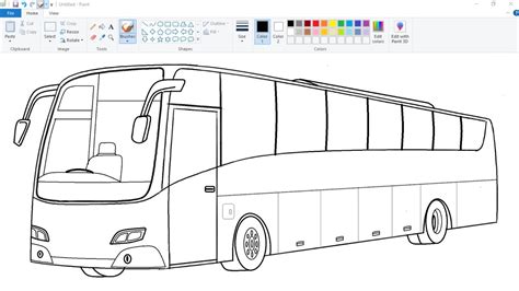 How to draw Bus in 3D | Drawing 3D Bus on computer using Ms Paint | Bus drawing Tutorial. - YouTube