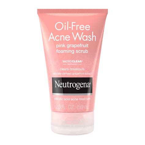 Neutrogena Oil-Free Pink Grapefruit Acne Wash Face Scrub, 2 fl. oz - Walmart.com - Walmart.com