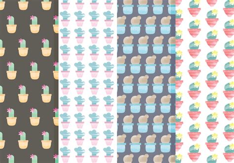 Cactus Vector Pattern Set 113162 Vector Art at Vecteezy