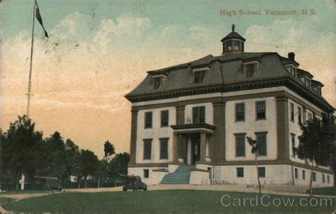 High School Yarmouth, NS Canada Nova Scotia Postcard