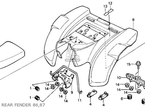 Honda Trx250r Fourtrax 250r 1986 (g) Usa parts list partsmanual partsfiche