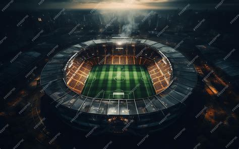 Premium AI Image | An aerial view of a soccer stadium AI