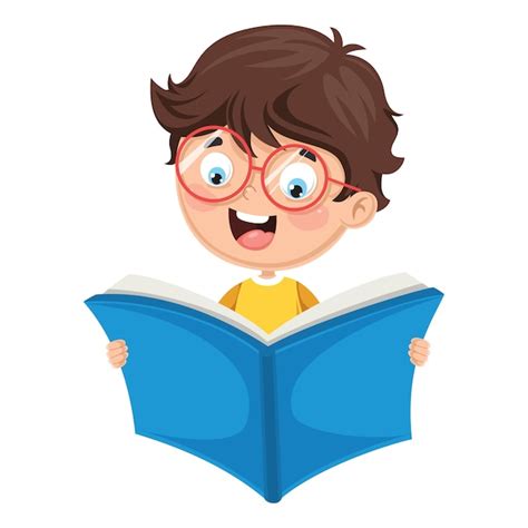 Premium Vector | Illustration of a kid reading