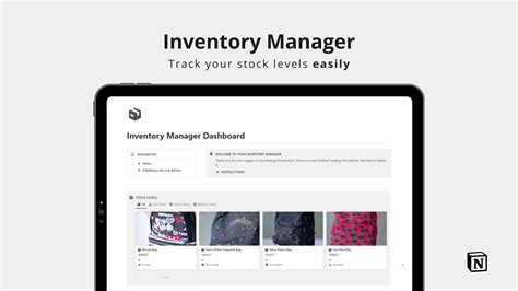 Notion Inventory Manager for $29 by Steffy Notion - Business Notion Template