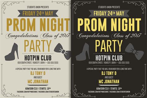 Prom Party Flyer Template | Flyer Templates ~ Creative Market