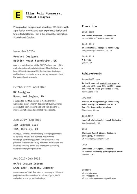 7 Real UX Designer Resumes and a Template | Coursera