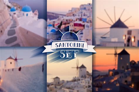 Blur background Santorini sunset set | Illustrations ~ Creative Market