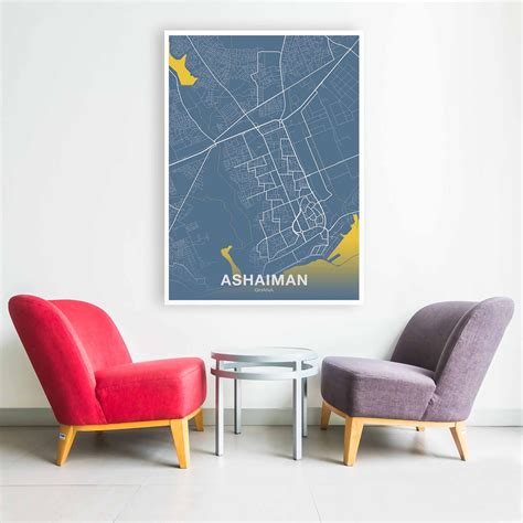 ASHAIMAN Ghana Map Poster Color Hometown City Print Modern - Etsy