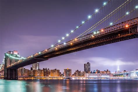 Brooklyn Bridge Lights Photograph by Ovidiu Rimboaca - Fine Art America