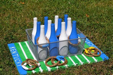 ringe werfen flaschen kinder outdoor spiele selber basteln #house | Ring toss game, Backyard ...