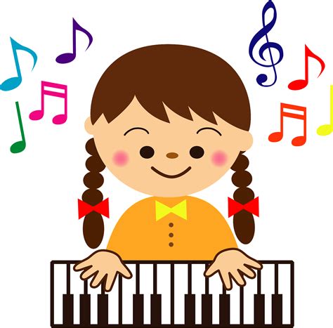 Child Girl Play Piano Clipart - St Patrick Day Music Activities - Png ...