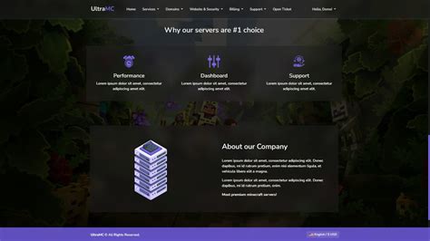 UltraMC - Minecraft Hosting WHMCS Theme - AALayer Marketplace