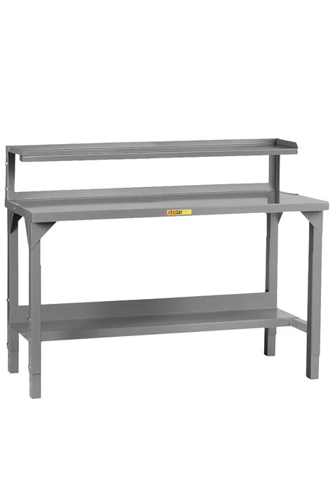 Little Giant Adjustable Height Welded Steel Workbench with Riser Shelf ...