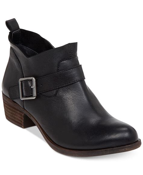 Lucky Brand Women's Boomer Low Heel Ankle Booties in Black - Lyst