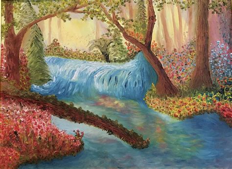 Waterfall in Paradise Painting by Susan Grunin - Fine Art America