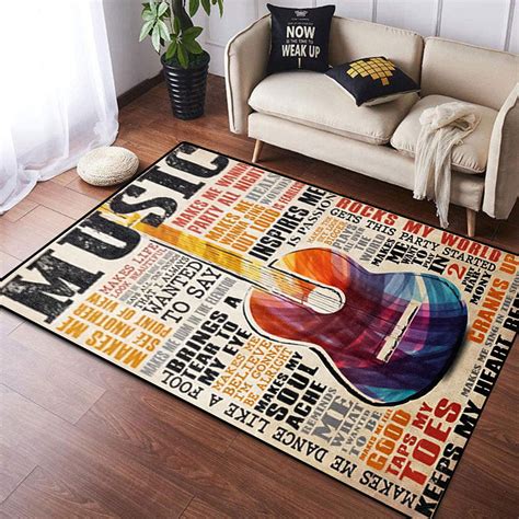 Music Inspire Me Area Rug Guitar Classic Keeps My Heart | Etsy