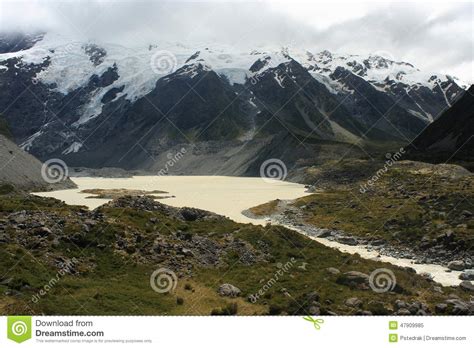 Melting Glaciers in Mount Cook National Park Stock Image - Image of ...