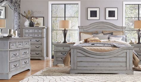 Stonebrook Antique Gray Panel Bedroom Set from American Woodcrafters | Coleman Furniture