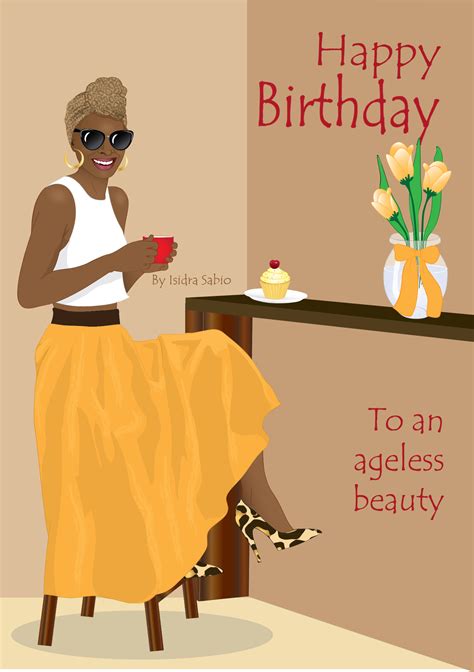 Card AVAILABLE NOW-This Afrocentric birthday card women has a beautiful, elegant, and… | Happy ...