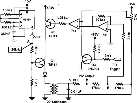 Circuit diagram for the high voltage power supply. | Download ...