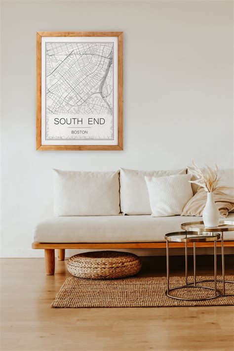 South End Boston Massachusetts Map Print Printable Street | Etsy