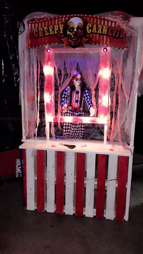 DIY Creepy Carnival Ticket Booth. We started with Brown/Wood pallets ...