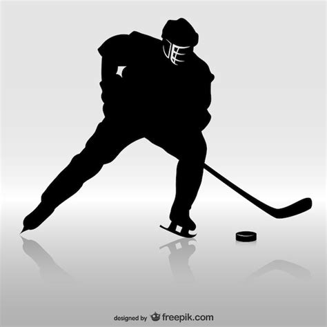 Hockey player silhouette | Free Vector