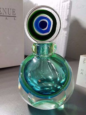 Fifth Avenue Art Glass Crystal Aura Perfume Bottle with Stopper Original Box! • $16.50 | Perfume ...