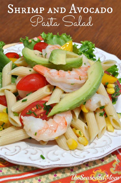 Shrimp and Avocado Pasta Salad - The Seasoned Mom